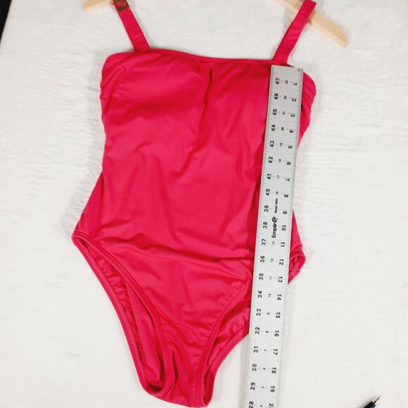 Michael Kors One Piece Swimsuit, Size 10, Coral with Gold MK Accent on Strap - Picture 10 of 14